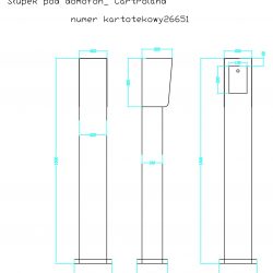 Slupek Domofon Daszkiem 1500x200x150 Stal 304 26652 Schemat